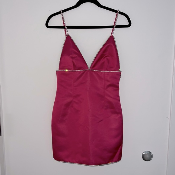 Area Crystal Trimmed Structured Slip Dress - Picture 12 of 12